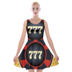 Casino Chip Clip Art Velvet Skater Dress by BangZart