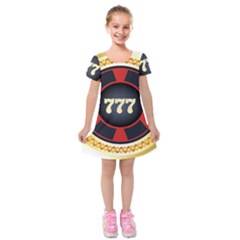 Casino Chip Clip Art Kids  Short Sleeve Velvet Dress by BangZart