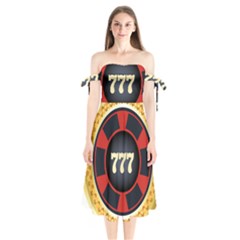 Casino Chip Clip Art Shoulder Tie Bardot Midi Dress by BangZart