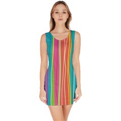 Colorful Striped Background Bodycon Dress by TastefulDesigns