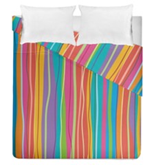 Colorful Striped Background Duvet Cover Double Side (queen Size)