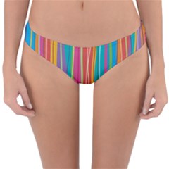 Colorful Striped Background Reversible Hipster Bikini Bottoms