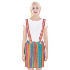 Colorful Striped Background Braces Suspender Skirt by TastefulDesigns