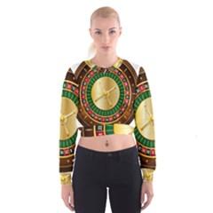 Casino Roulette Clipart Cropped Sweatshirt by BangZart