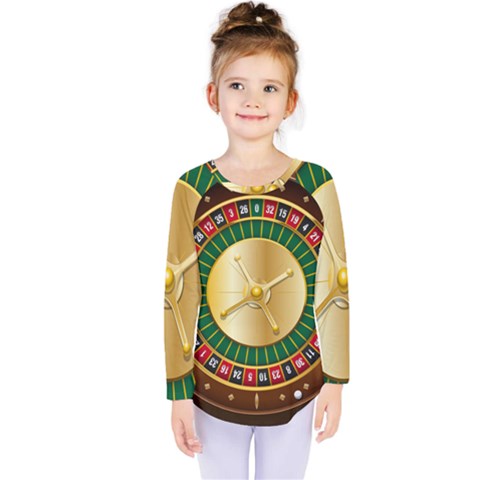 Casino Roulette Clipart Kids  Long Sleeve Tee by BangZart