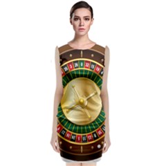 Casino Roulette Clipart Sleeveless Velvet Midi Dress by BangZart