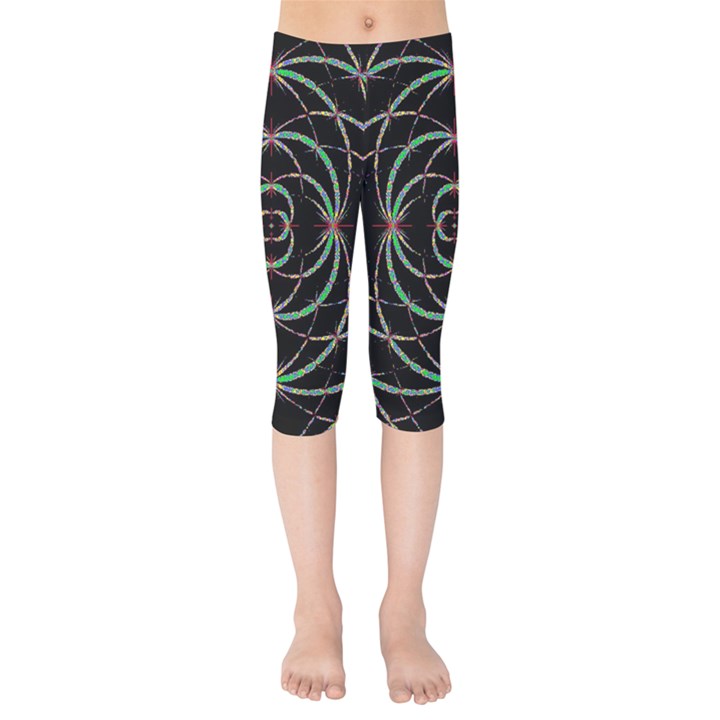 Abstract Spider Web Kids  Capri Leggings 