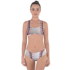 Baseball Criss Cross Bikini Set by BangZart