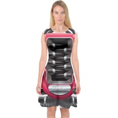 Car Engine Capsleeve Midi Dress by BangZart