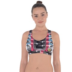 Car Engine Cross String Back Sports Bra