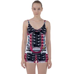 Car Engine Tie Front Two Piece Tankini