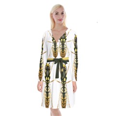 Wasp Long Sleeve Velvet Front Wrap Dress