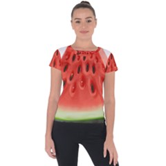 Piece Of Watermelon Short Sleeve Sports Top 