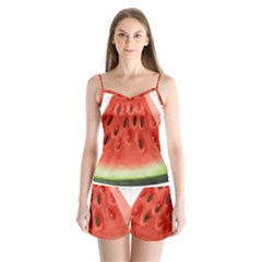 Piece Of Watermelon Satin Pajamas Set