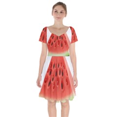 Piece Of Watermelon Short Sleeve Bardot Dress