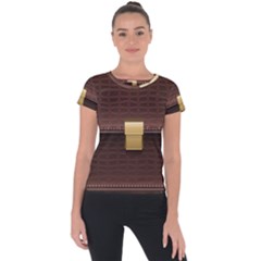 Brown Bag Short Sleeve Sports Top  by BangZart