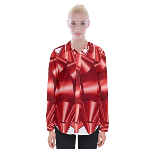 Red Bow Womens Long Sleeve Shirt by BangZart