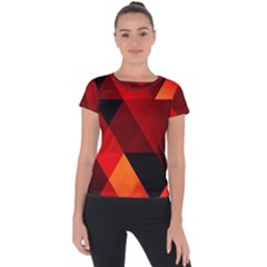 Abstract Triangle Wallpaper Short Sleeve Sports Top 