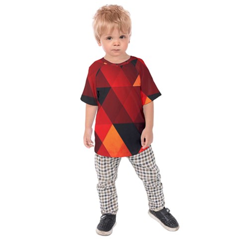 Abstract Triangle Wallpaper Kids Raglan Tee by BangZart