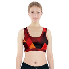 Abstract Triangle Wallpaper Sports Bra With Pocket