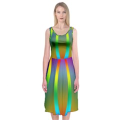 Colorful Easter Egg Midi Sleeveless Dress by BangZart