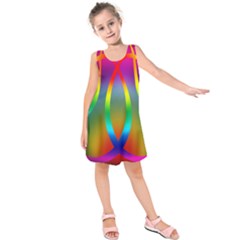 Colorful Easter Egg Kids  Sleeveless Dress by BangZart