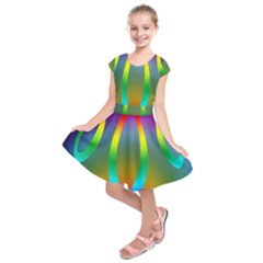 Colorful Easter Egg Kids  Short Sleeve Dress by BangZart