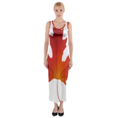 Autumn Maple Leaf Clip Art Fitted Maxi Dress by BangZart