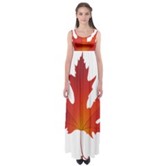 Autumn Maple Leaf Clip Art Empire Waist Maxi Dress by BangZart