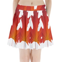 Autumn Maple Leaf Clip Art Pleated Mini Skirt by BangZart