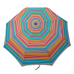 Colorful Horizontal Lines Background Folding Umbrellas by TastefulDesigns