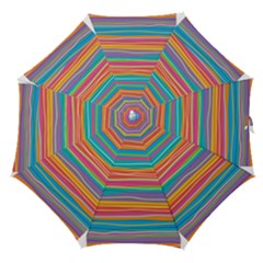 Colorful Horizontal Lines Background Straight Umbrellas by TastefulDesigns