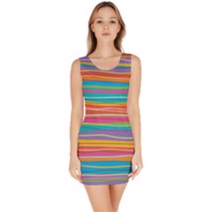 Colorful Horizontal Lines Background Bodycon Dress by TastefulDesigns