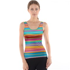 Colorful Horizontal Lines Background Tank Top