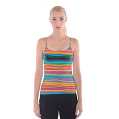 Colorful Horizontal Lines Background Spaghetti Strap Top by TastefulDesigns