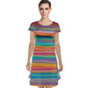 Colorful horizontal lines background Cap Sleeve Nightdress View1