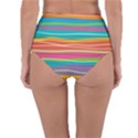 Colorful horizontal lines background Reversible High-Waist Bikini Bottoms View2