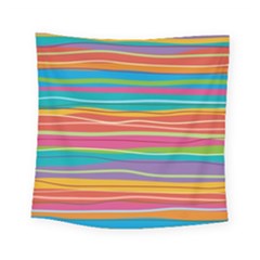 Colorful Horizontal Lines Background Square Tapestry (small) by TastefulDesigns