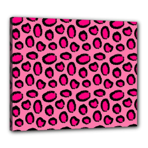 Cute Pink Animal Pattern Background Canvas 24  X 20  by TastefulDesigns