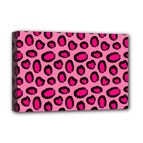 Cute Pink Animal Pattern Background Deluxe Canvas 18  X 12   by TastefulDesigns