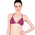 Cute pink animal pattern background Bikini Top View1