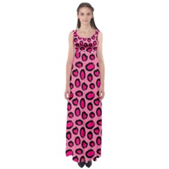 Cute Pink Animal Pattern Background Empire Waist Maxi Dress by TastefulDesigns