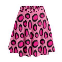 Cute Pink Animal Pattern Background High Waist Skirt by TastefulDesigns