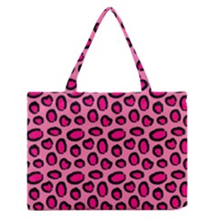 Cute Pink Animal Pattern Background Medium Zipper Tote Bag by TastefulDesigns