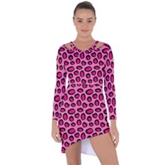 Cute Pink Animal Pattern Background Asymmetric Cut-out Shift Dress