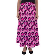 Cute Pink Animal Pattern Background Flared Maxi Skirt