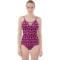 Cute Pink Animal Pattern Background Cut Out Top Tankini Set