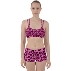 Cute Pink Animal Pattern Background Women s Sports Set