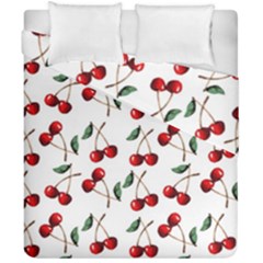 Cherry Red Duvet Cover Double Side (california King Size) by Kathrinlegg