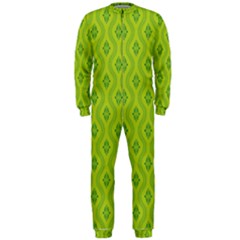 Decorative Green Pattern Background  Onepiece Jumpsuit (men)  by TastefulDesigns